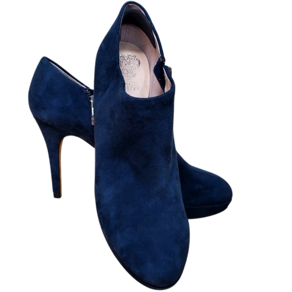 Vince Camuto Blue Elvin Platform Suede Heels Size 8.5 - Picture 1 of 12